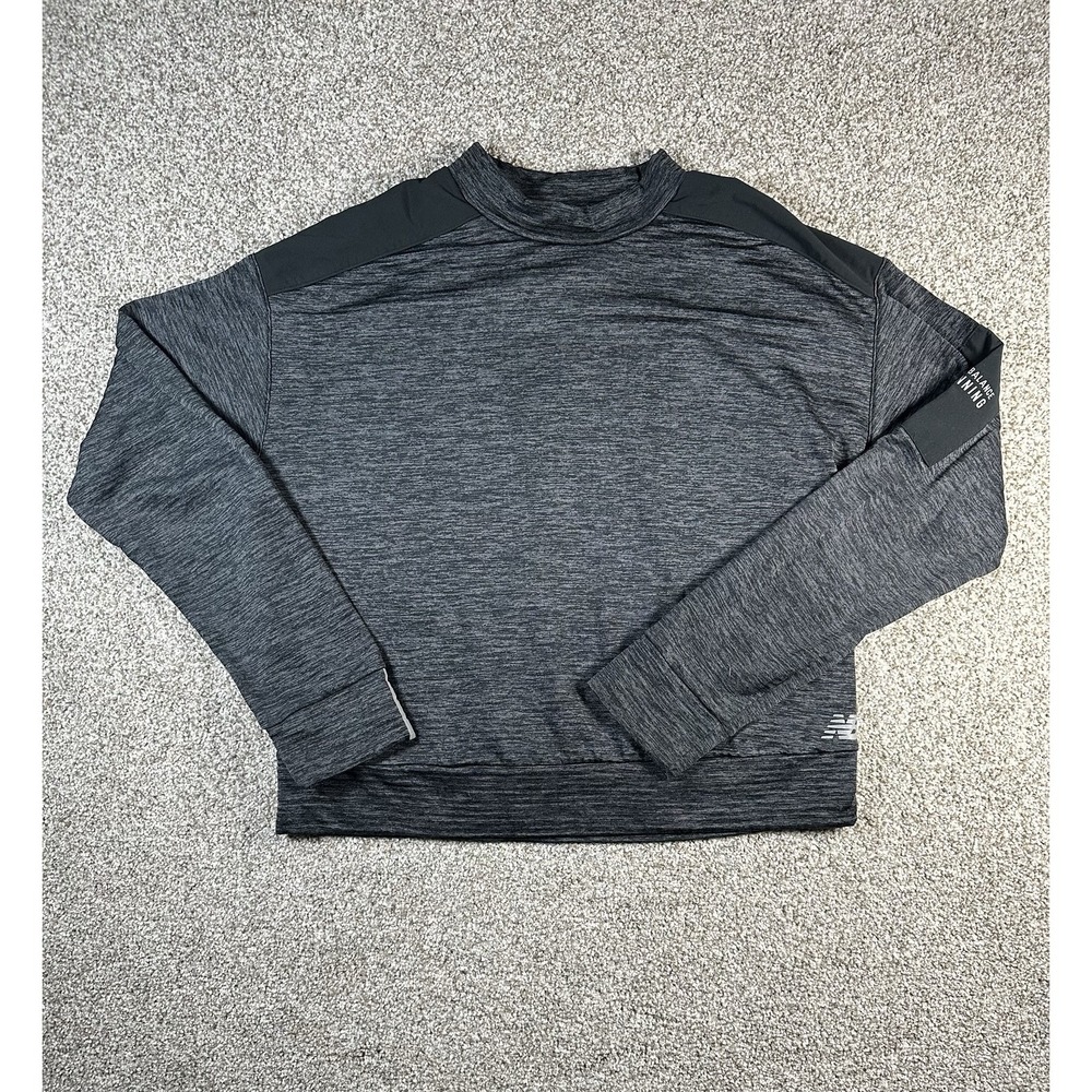 New balance Women's Running  Cropped Quarter Zip Sweatshirt Large Grey